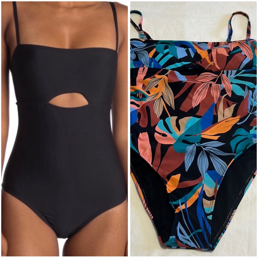 NWOT VYB Swim one piece palm bathing suit size Small